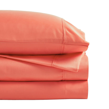 Parure de lit en mélange de coton de qualité supérieure, 1 200 fils au pouce carré, à poches profondes et de couleur unie