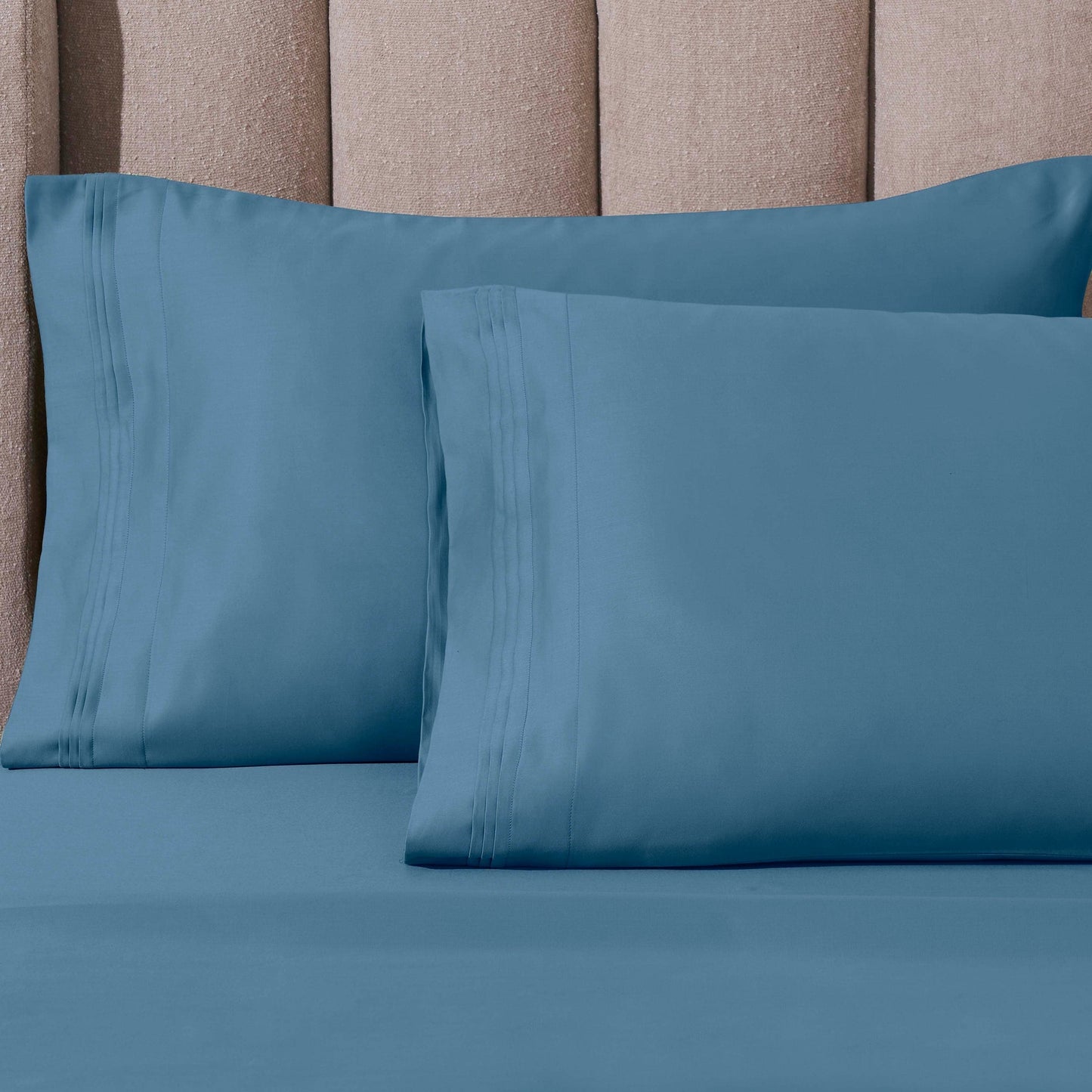 Parure de draps unie en coton égyptien de qualité supérieure 1000 fils au pouce carré