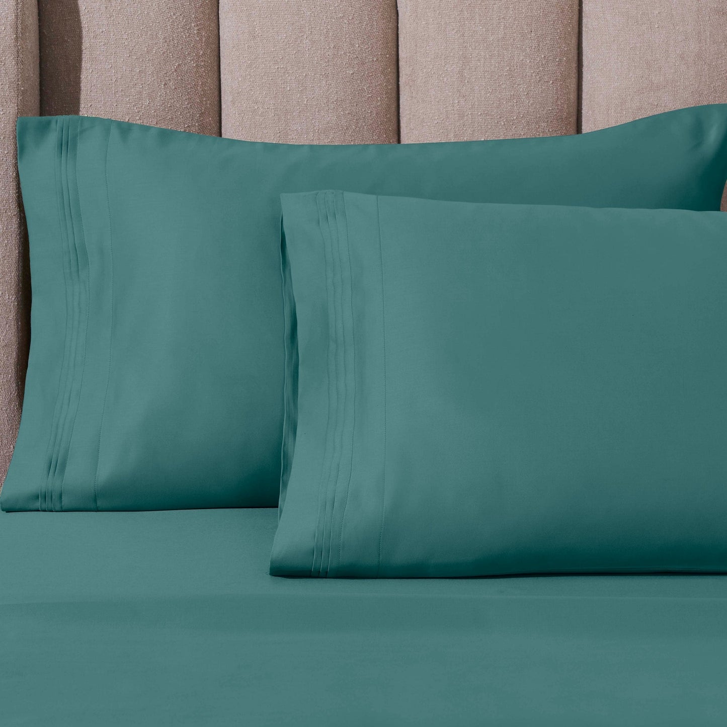 Parure de draps unie en coton égyptien de qualité supérieure 1000 fils au pouce carré