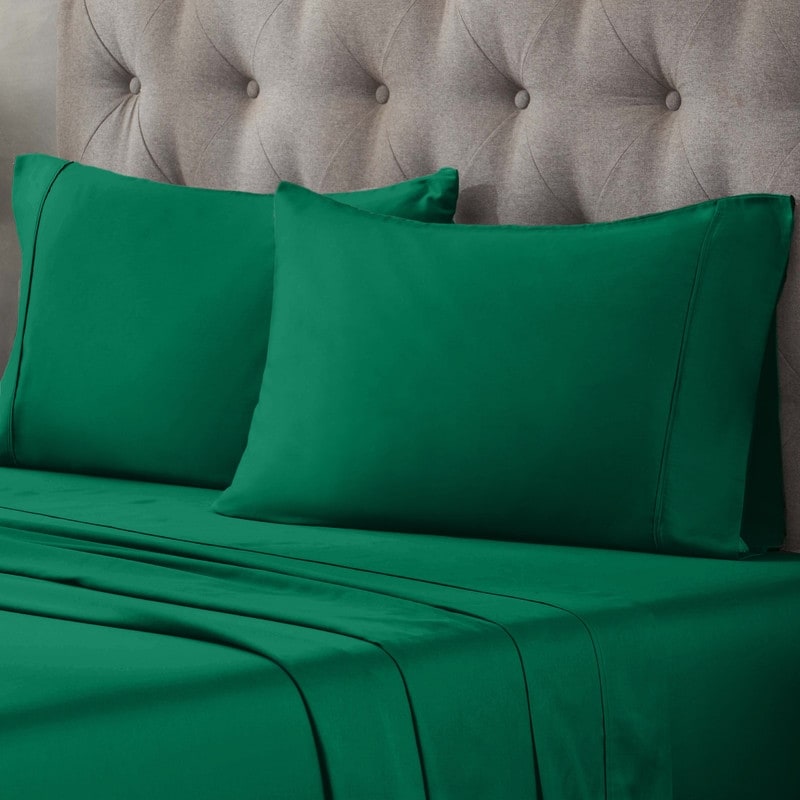 Ensemble de draps-housses en coton égyptien de qualité supérieure, 400 fils, uni, à poches profondes