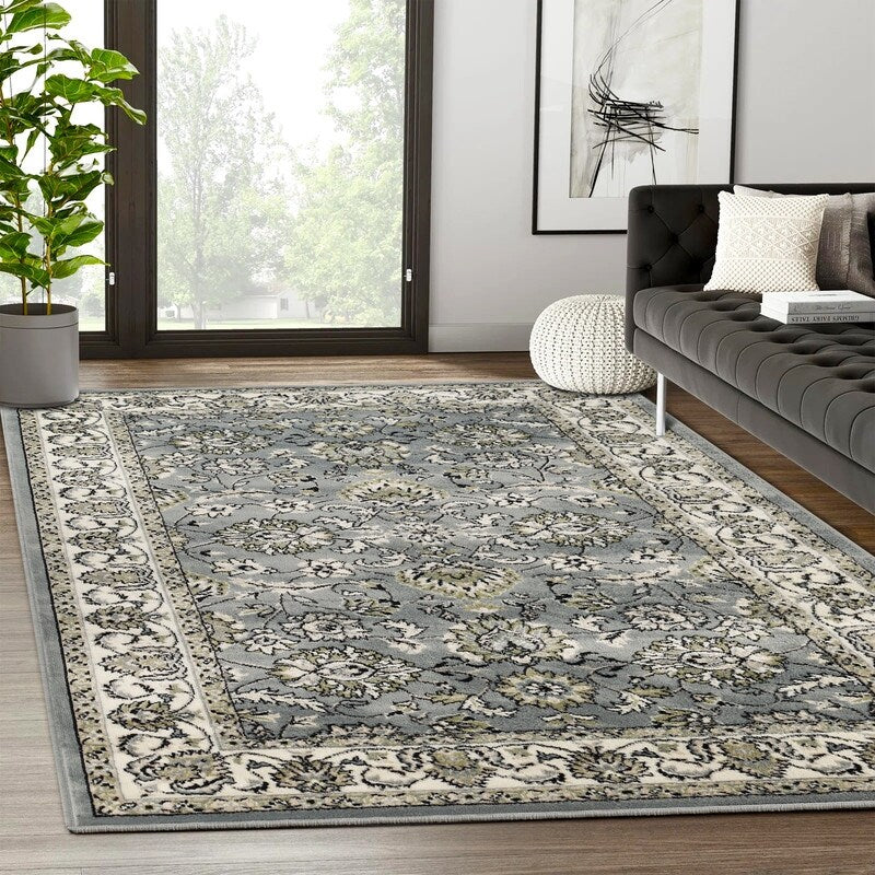Tapis d'intérieur ou de couloir Superior Lille Classic à motif floral médaillon