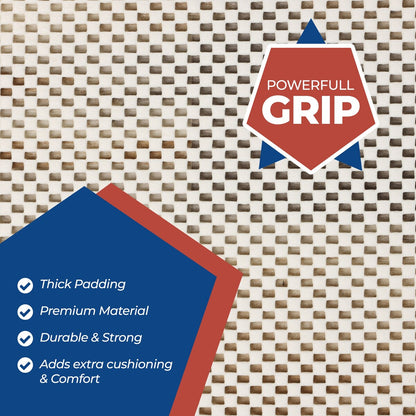 Sous-tapis d'intérieur réversible antidérapant en mousse et maille Superior Rio - Crème