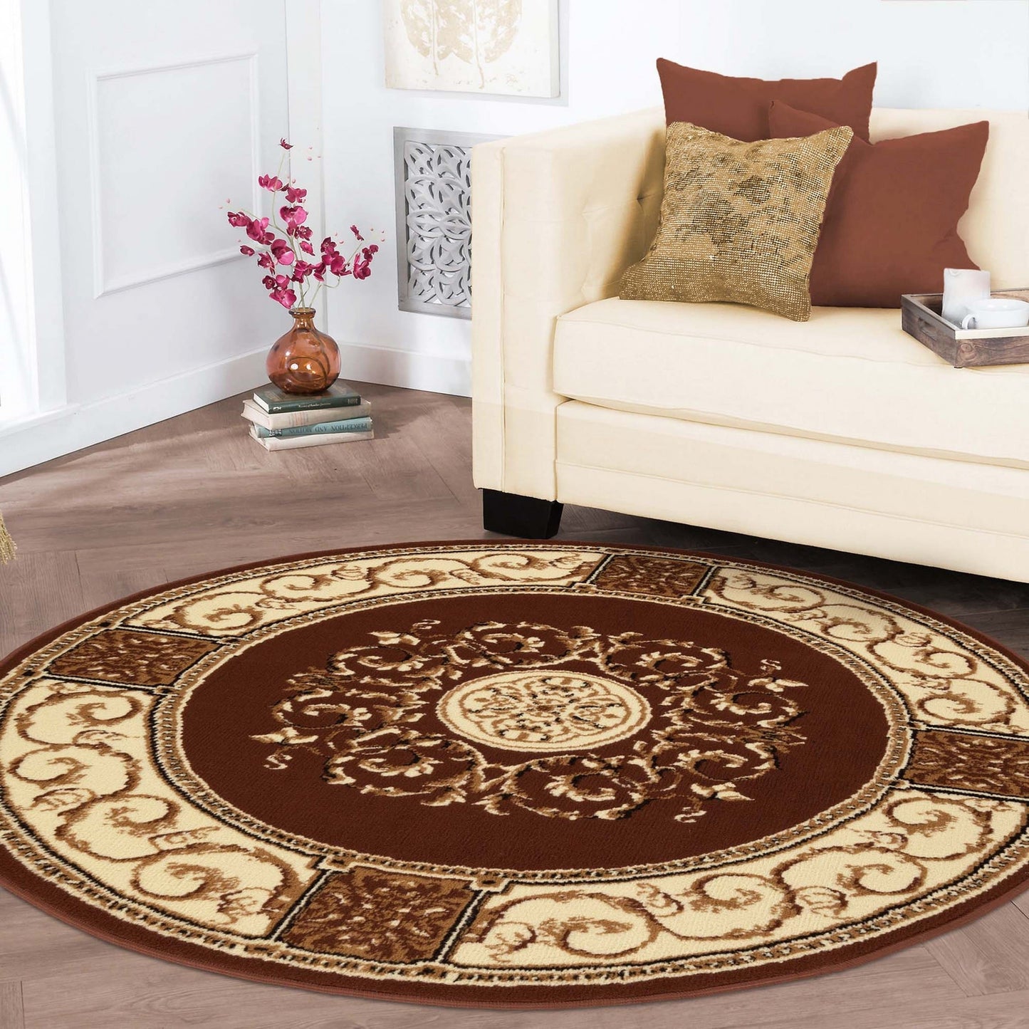 Tapis d'intérieur grand format de style traditionnel de qualité supérieure