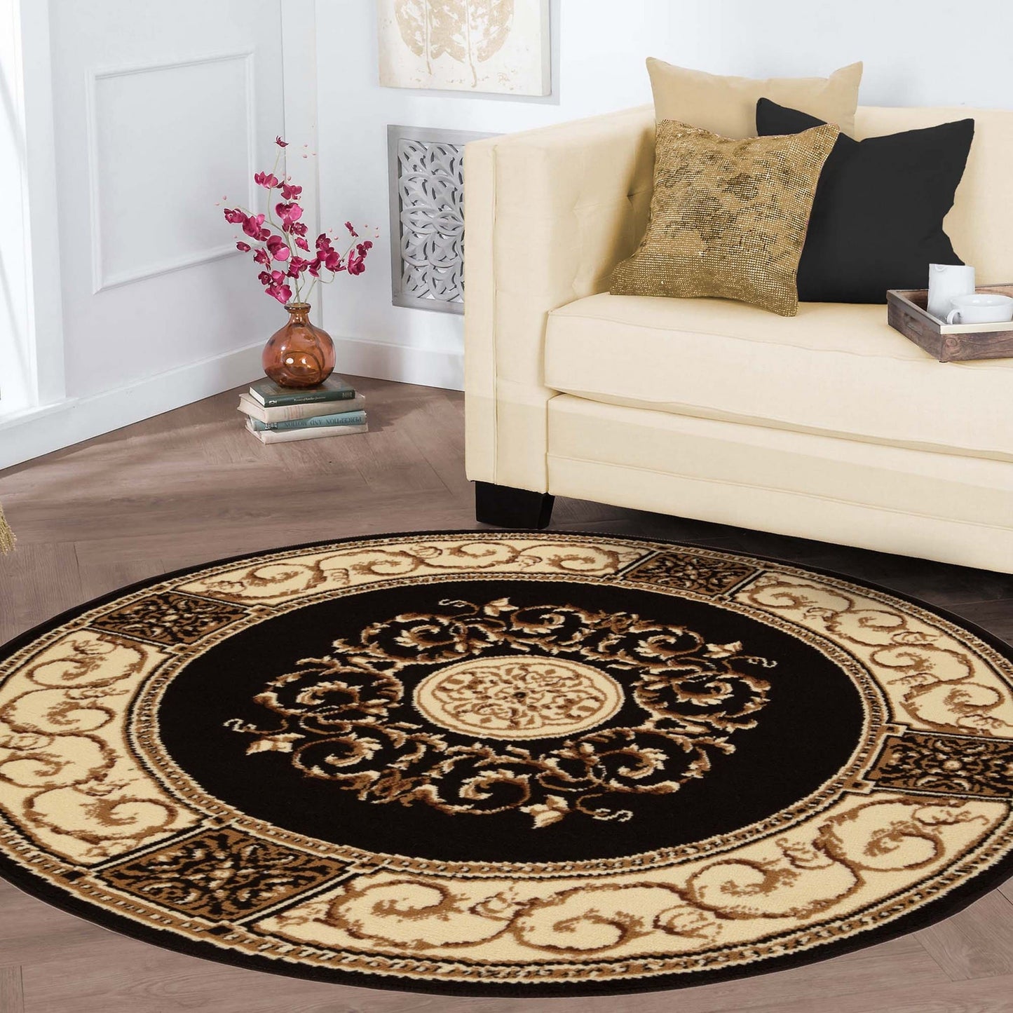 Tapis d'intérieur grand format de style traditionnel de qualité supérieure