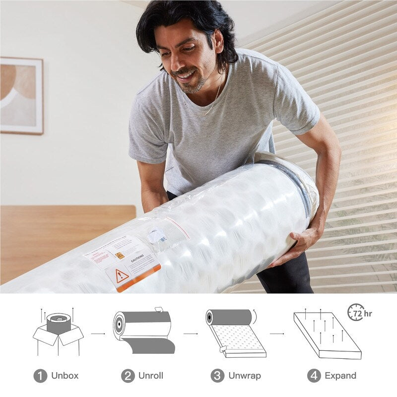 Matelas hybride SweDrea 12 po en mousse à mémoire de forme infusée de gel, rafraîchissant et respirant, certifié CertiPUR-US, SGS et OEKO-TEX