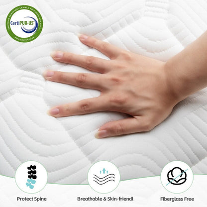 Matelas hybride SweDrea 12 po en mousse à mémoire de forme infusée de gel, rafraîchissant et respirant, certifié CertiPUR-US, SGS et OEKO-TEX