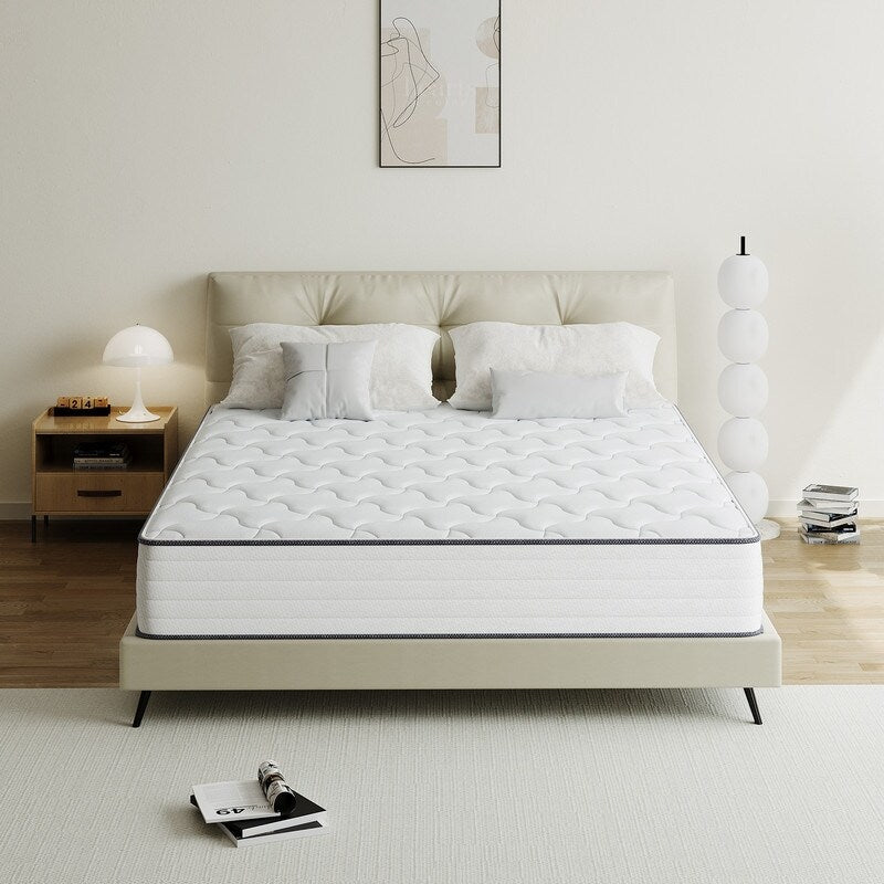 Matelas hybride SweDrea 8/12 po en mousse à mémoire de forme infusée de gel, ferme et respirant, certifié CertiPUR-US, SGS et OEKO-TEX