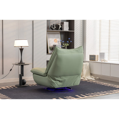 Fauteuil inclinable pivotant et électrique avec haut-parleurs Bluetooth, support de téléphone, ports de charge USB et Type-C, rangement dissimulé dans les accoudoirs