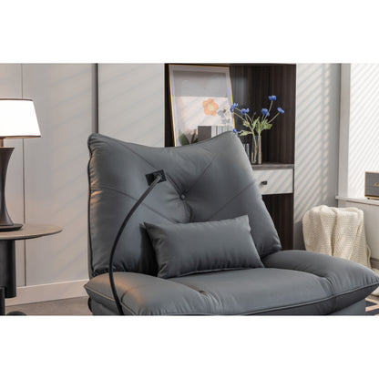 Fauteuil inclinable pivotant et électrique avec haut-parleurs Bluetooth, support de téléphone, ports de charge USB et Type-C, rangement dissimulé dans les accoudoirs