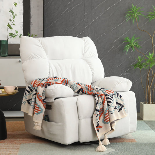 Fauteuil inclinable pivotant XINMICS, fauteuil inclinable électrique à bascule avec massage et chauffage