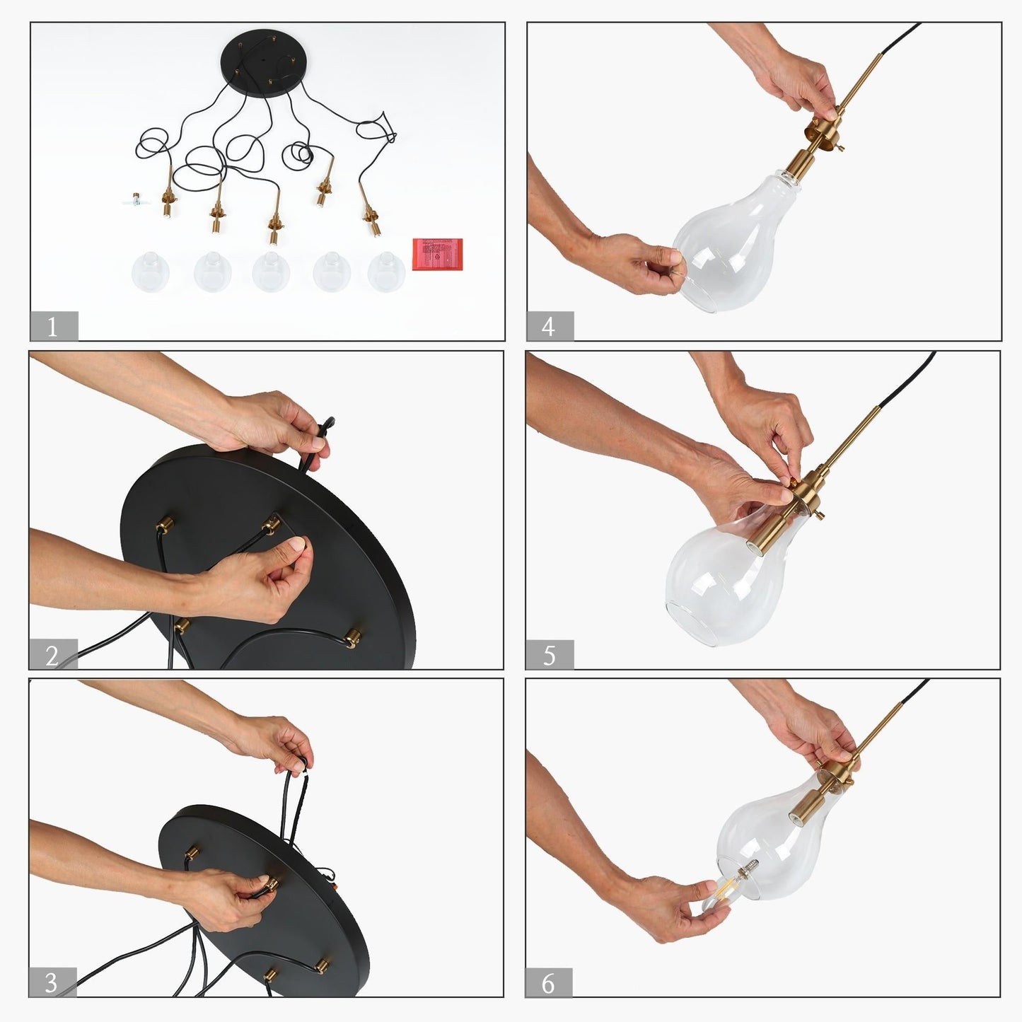 Synia Lustre moderne en verre à 5 lumières en forme de larme pour escalier, entrée, haut plafond - 15'' x 18,2-74,2''