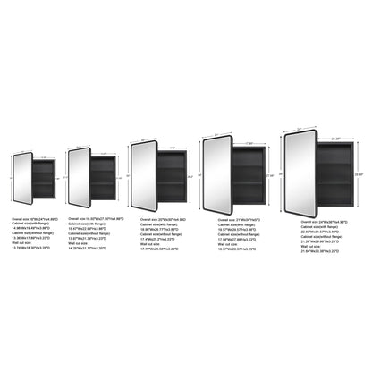 Armoires à pharmacie encastrées en métal avec miroir, style ferme, TEHOME