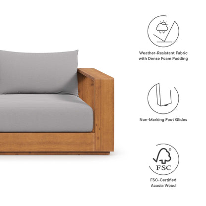 Ensemble de meubles de patio extérieur Tahoe en bois d'acacia, 5 pièces