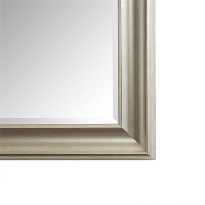 Grand miroir intégral surdimensionné avec cadre en imitation bois lisse, miroir rectangulaire à suspendre au mur