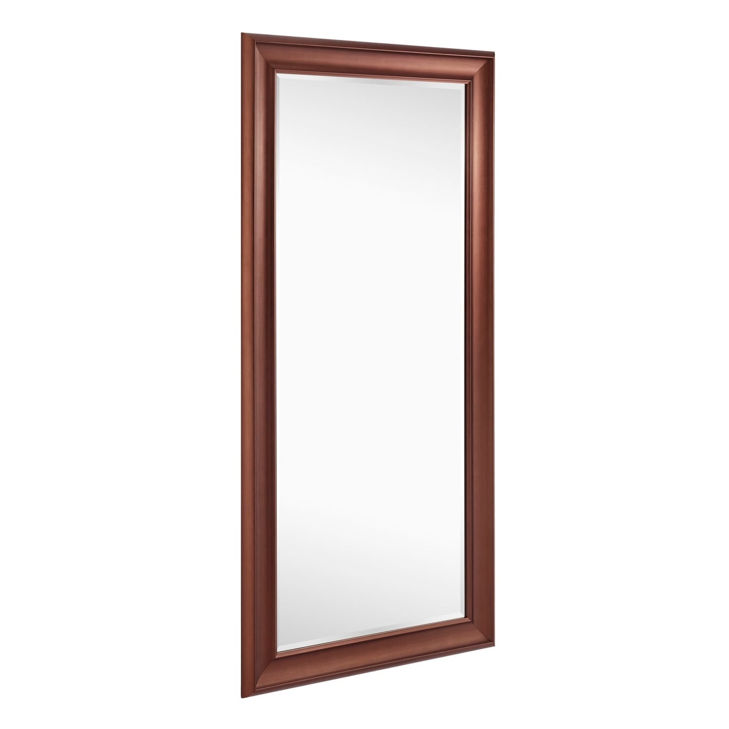 Grand miroir intégral surdimensionné avec cadre en imitation bois lisse, miroir rectangulaire à suspendre au mur