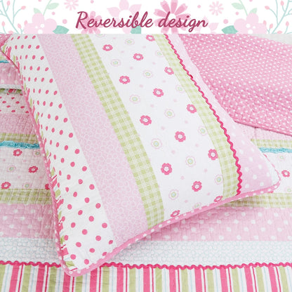 Parure de lit courtepointe en coton rose pastel Taylor &amp; Olive Sunfish