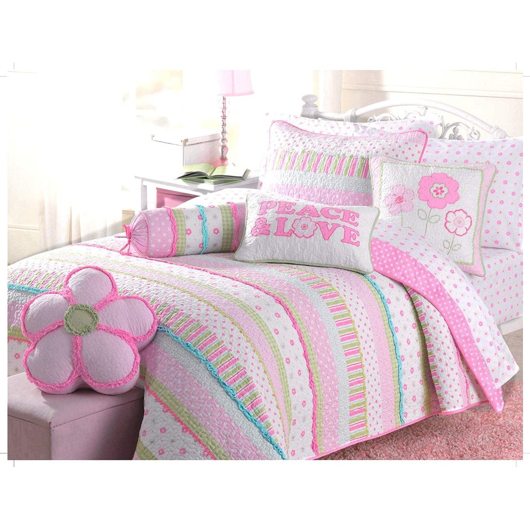 Parure de lit courtepointe en coton rose pastel Taylor &amp; Olive Sunfish