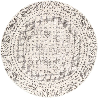 Tapis Livabliss Tiffany gris à bordure bohème