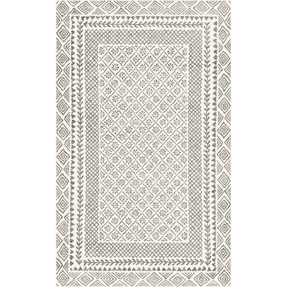 Tapis Livabliss Tiffany gris à bordure bohème