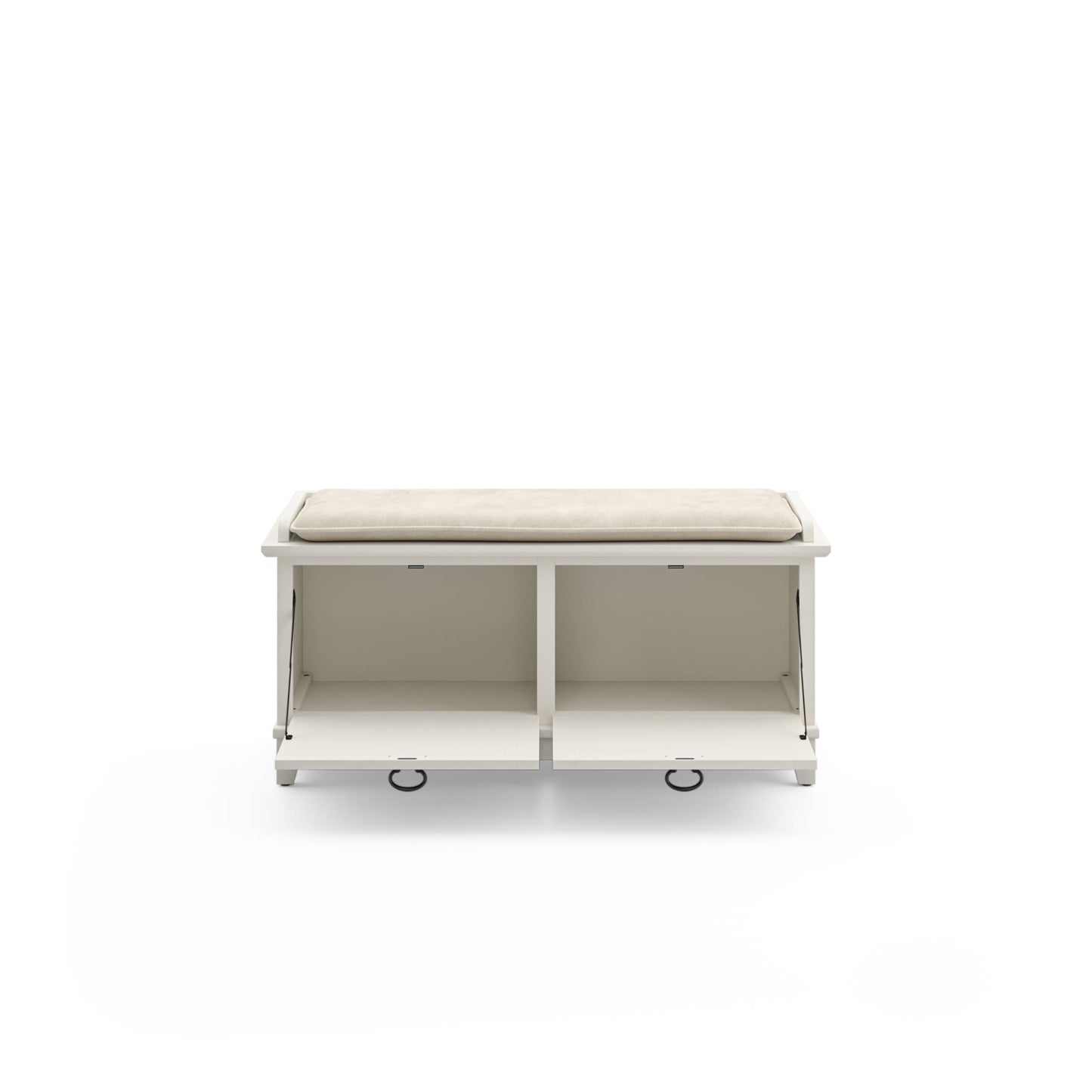 Banc de rangement rembourré en vieille pierre de la grange grise