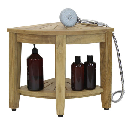 Le banc de douche d'angle en teck original Kai