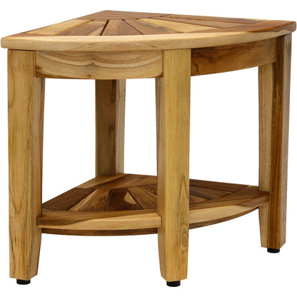 Le banc de douche d'angle en teck original Kai