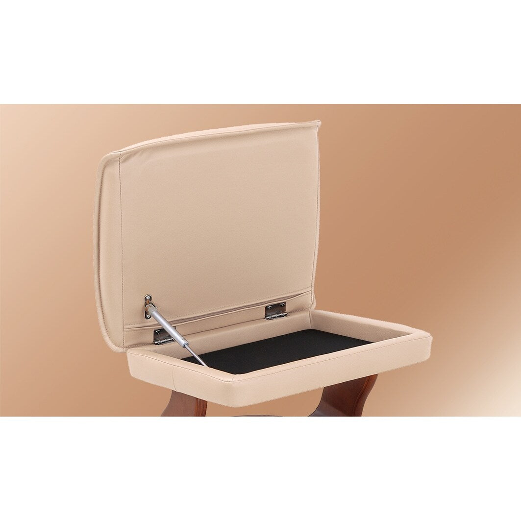 Fauteuil inclinable pivotant en cuir avec pouf de rangement assorti