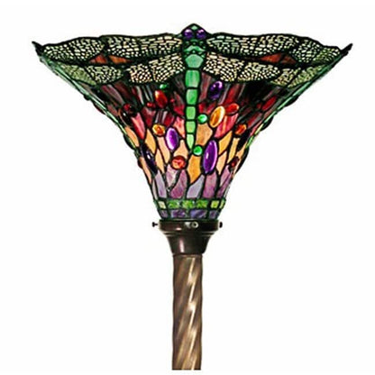 Lampe Torchère Libellule de style Tiffany
