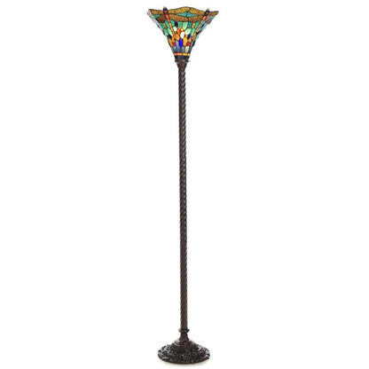 Lampe Torchère Libellule de style Tiffany