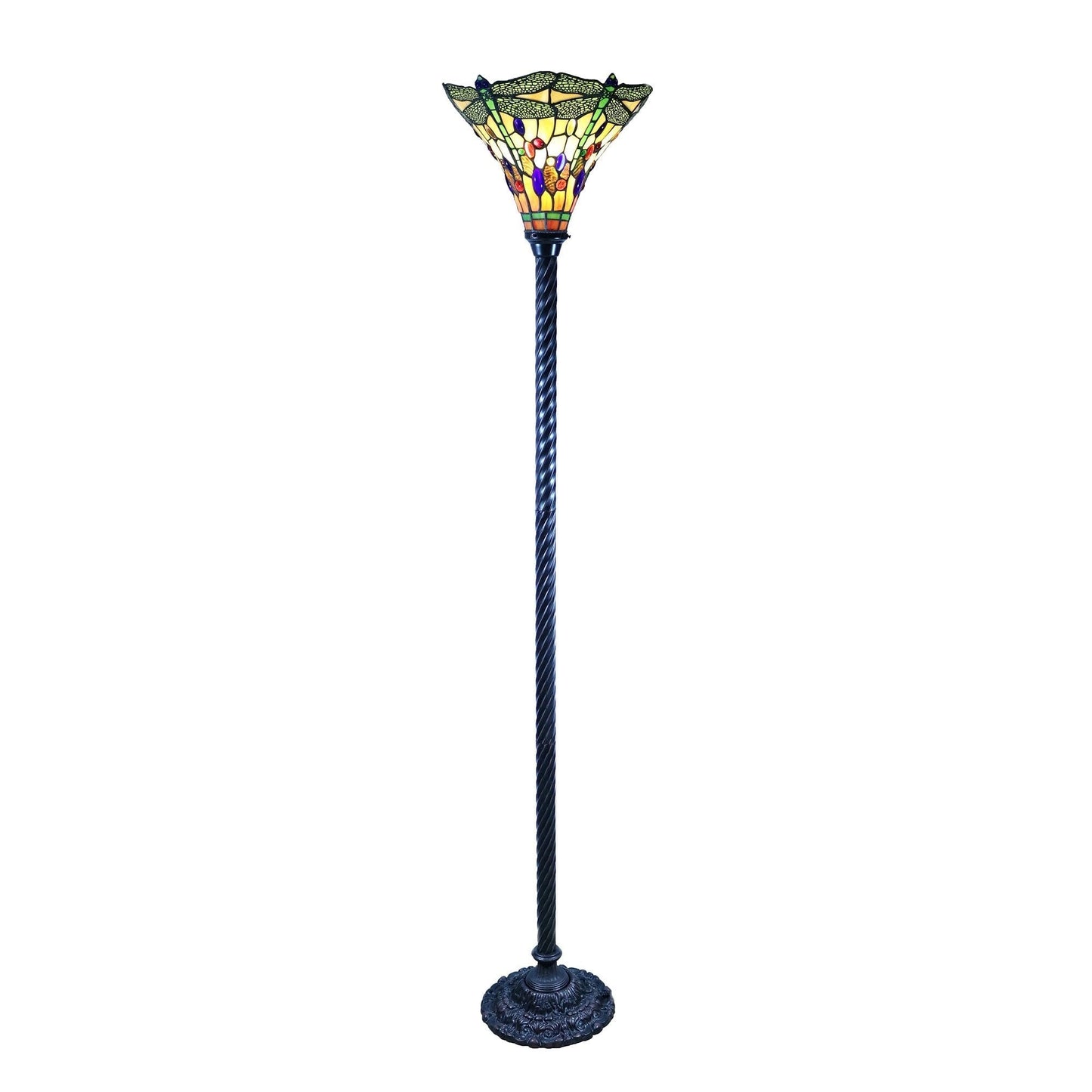 Lampe Torchère Libellule de style Tiffany