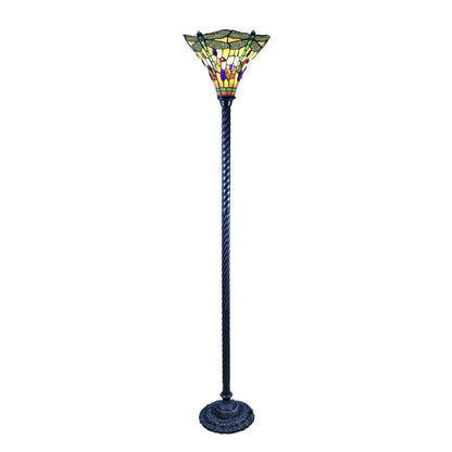 Lampe Torchère Libellule de style Tiffany