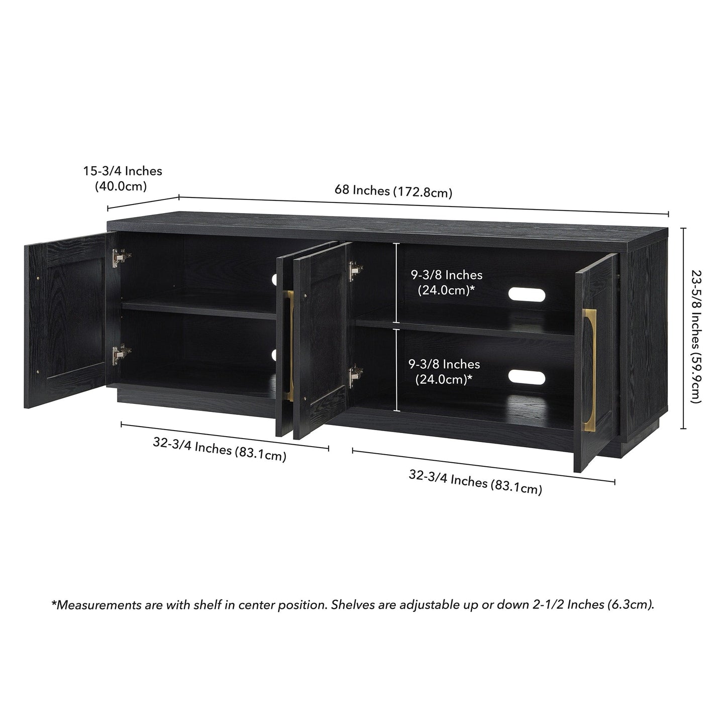 Meuble TV rectangulaire Tillman pour téléviseurs jusqu'à 75
