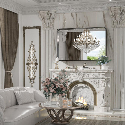 Miroir mural de salle de bain moderne à cadre en métal TokeShimi