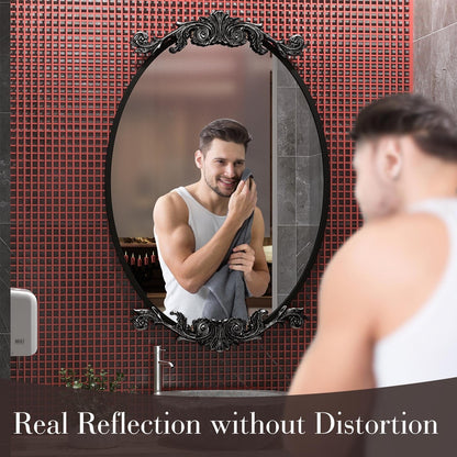 Miroir mural baroque ovale vintage orné