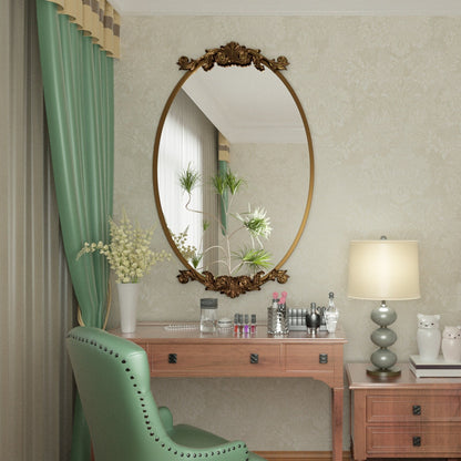 Miroir mural baroque ovale vintage orné