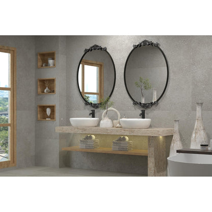 Miroir mural baroque ovale vintage orné