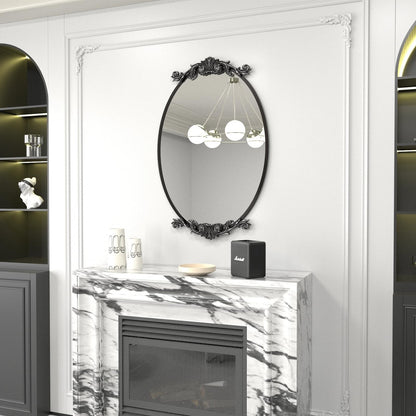 Miroir mural baroque ovale vintage orné