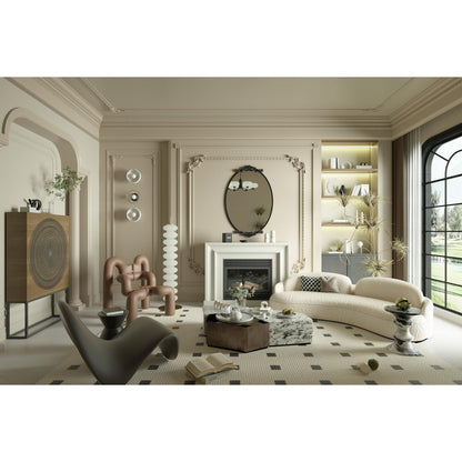 Miroir mural baroque ovale vintage orné