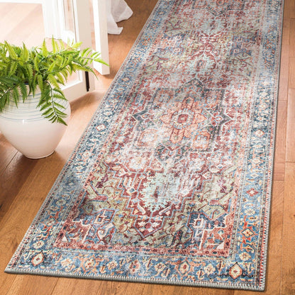 Tapis traditionnel vieilli lavable en machine