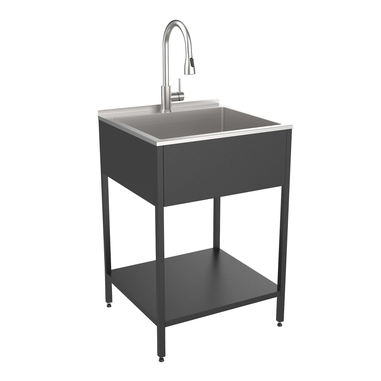 Évier de buanderie et lavabo en acier inoxydable Transolid EWS-2422S de 24 po de largeur x 22 po de profondeur x 35 po de hauteur - 24 po x 22 po
