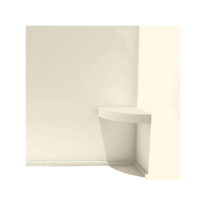 Siège de douche d'angle mural en surface solide Transolid Studio 14 po x 14 po - 14,5 x 14,25 x 3