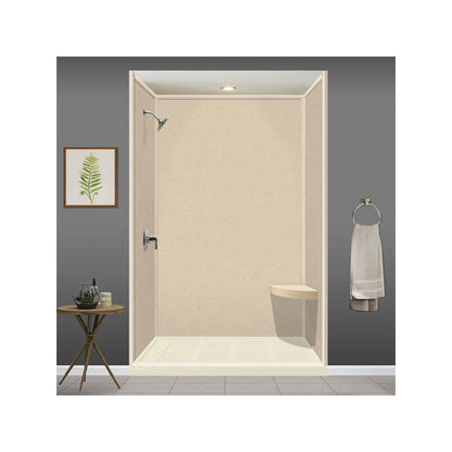 Siège de douche d'angle mural en surface solide Transolid Studio 14 po x 14 po - 14,5 x 14,25 x 3