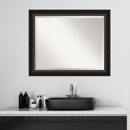 Miroir mural biseauté pour salle de bain - Cadre en bronze huilé Trio - Bronze huilé Trio