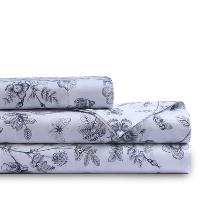 Parure de draps en percale de coton biologique 400 fils Tribeca Living à poches extra profondes