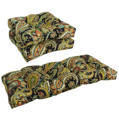 Ensemble de 3 coussins capitonnés pour canapé d'intérieur/extérieur - 19 x 19/19 x 42