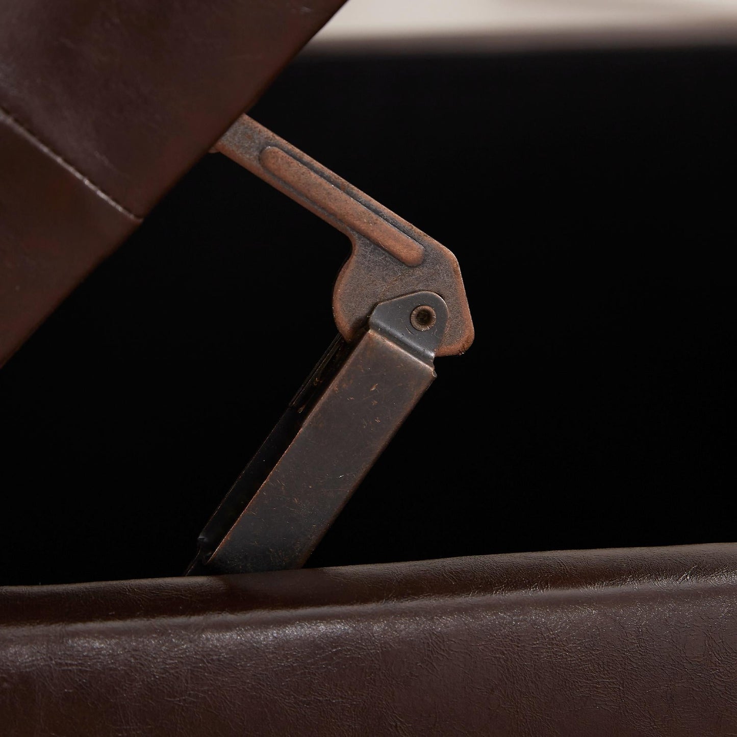 Banc ottoman de rangement capitonné, repose-pieds rectangulaire