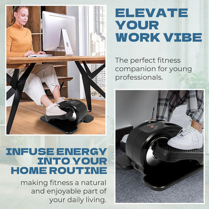 Appareil elliptique de bureau, vélo elliptique avec télécommande, pédalier assis pour seniors, adultes et adolescents