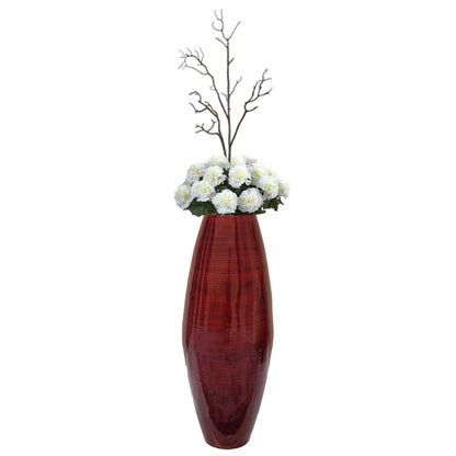 Vase de sol cylindrique en bambou de grande taille, décoration idéale pour les halls d'hôtel et les spas. Décoration parfaite pour le salon ou le couloir.