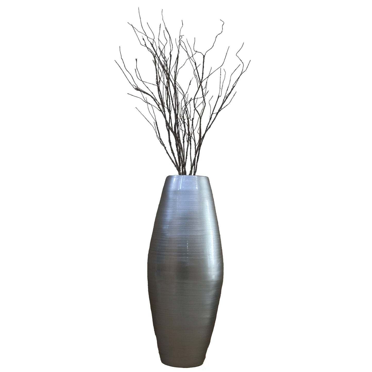 Vase de sol cylindrique en bambou de grande taille, décoration idéale pour les halls d'hôtel et les spas. Décoration parfaite pour le salon ou le couloir.