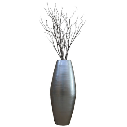 Vase de sol cylindrique en bambou de grande taille, décoration idéale pour les halls d'hôtel et les spas. Décoration parfaite pour le salon ou le couloir.